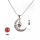 Cornaline Gemstone Moon - Collier avec pendentif en argent plaqué